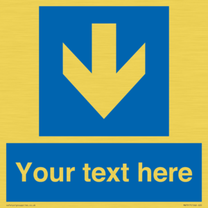 Custom Directional signage blue down arrow 